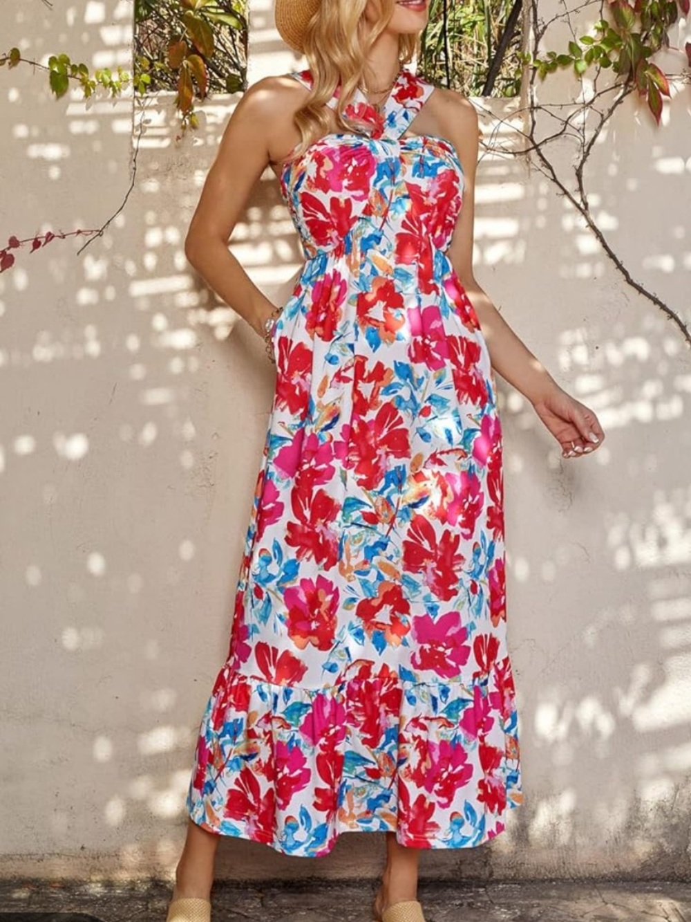 Grace Karin Summer Floral Halter Neck Dress - Picture 2 of 6